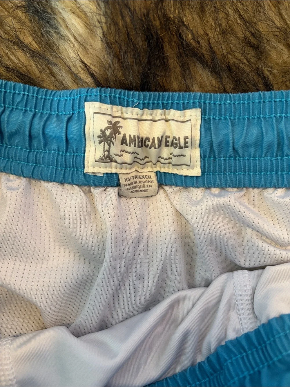 American Eagle Men's Ombre Sky Blue Swim Trunks with Drawstring Waist Size XS